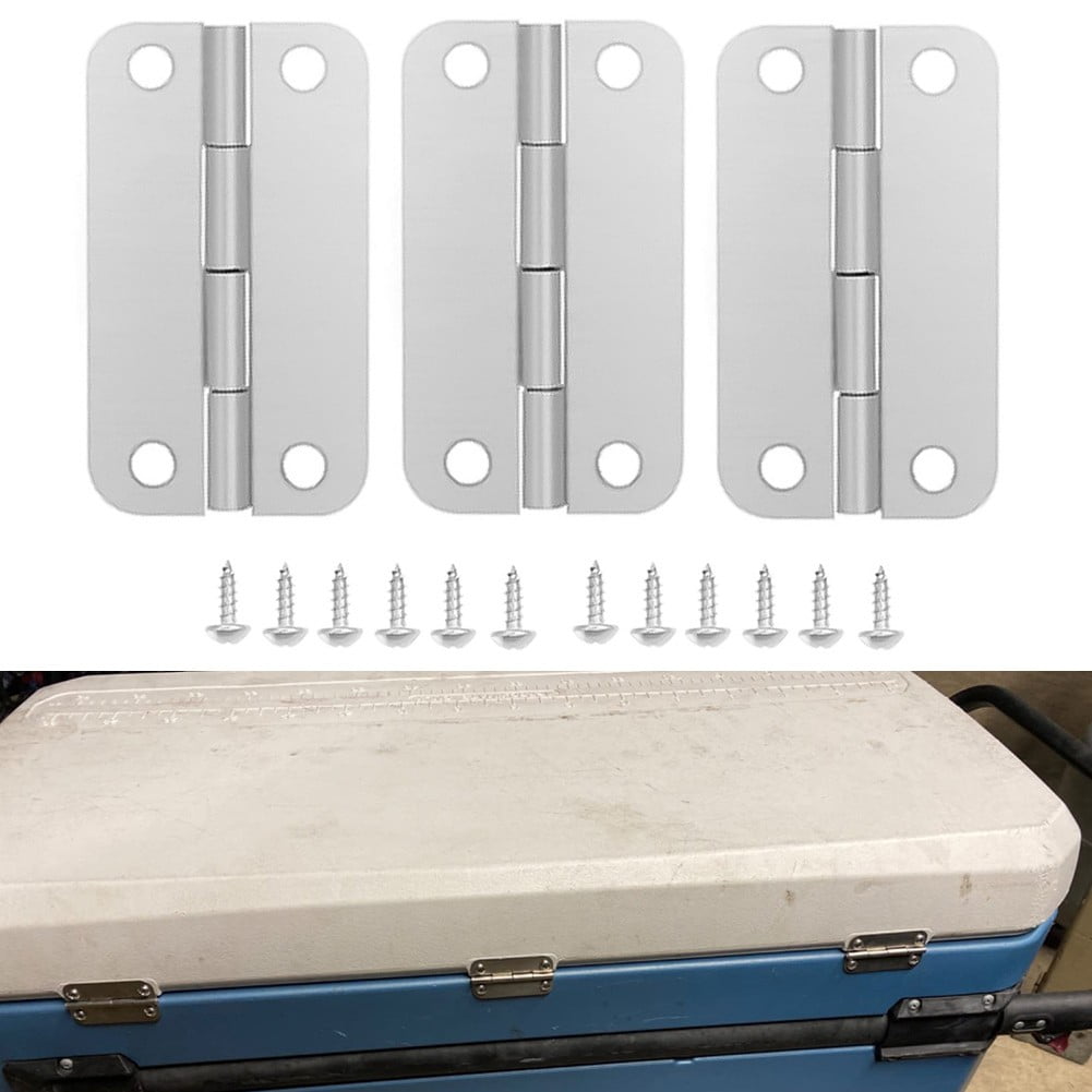 3Pcs Cooler Hinges & Screws Stainless Steel Replacements For Igloo
