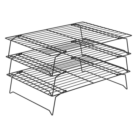 3Pcs Cooling Rack Collapsible Baking Cooling Rack Stackable Iron Cooling Rack Non-Stick Cookie Cooling Rack Space Saving Cooling Rack for Cookies Cupcakes Pies Baking