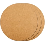 3Pcs Cork Turntable Mat Support 11.9in Vinyl LP Record Player 3mm Thick Brown Anti-Slip Anti-Static Slipmats Flat Round Protective Platter Mats Damped Resonance Cleaner Audio Output Home DIY