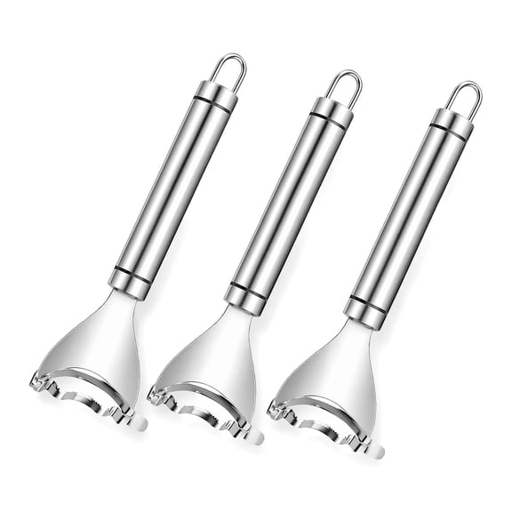 JKXTDKS Corn Peeler Thresher Stainless Steel with Ergonomic Handle, Silver, 3 Pack