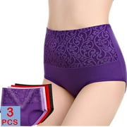 AOLIGEI 3Pcs Cotton Panties for Women Plus Size Underwear High Waist Abdominal Briefs Female Girl Postpartum Recovery Panties Women's