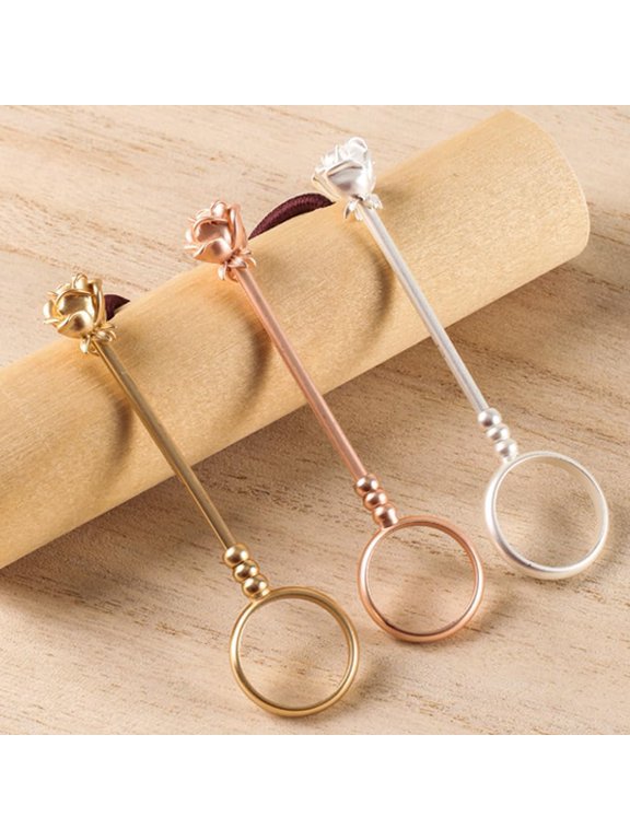 3Pcs Creative Rose Finger Holder Rings, Adjustable Bracket Clip, Vintage Support Bracket Holder Ring for Men & Women