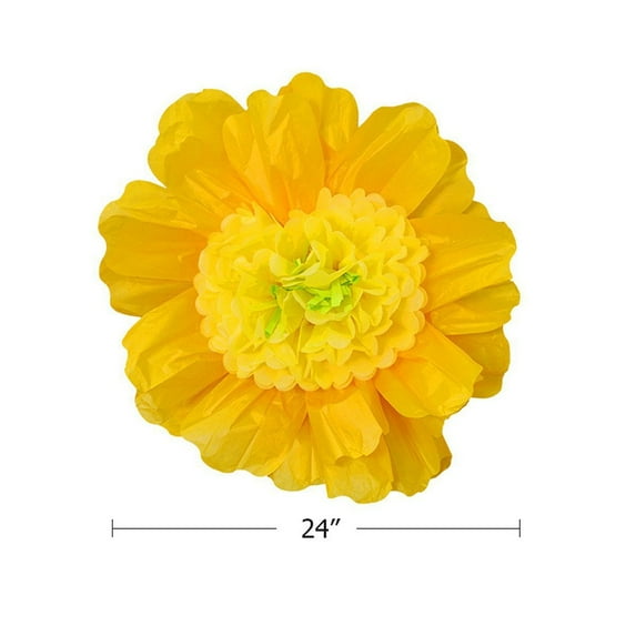 3Pcs Crepe Paper Flower Wall Decorations 60CM Large 3D Paper Flowers 3Colors Silk Rose Bud Flower Heads DIY Handicraft Decor