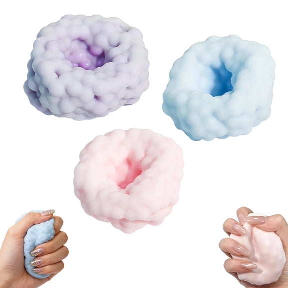 3Pcs Crunchy Fidget Toys , Elastic Hand Squeeze Toy, Funny ASMR Effect Perfect For Carnival Rewards And Birthday Presents (A)