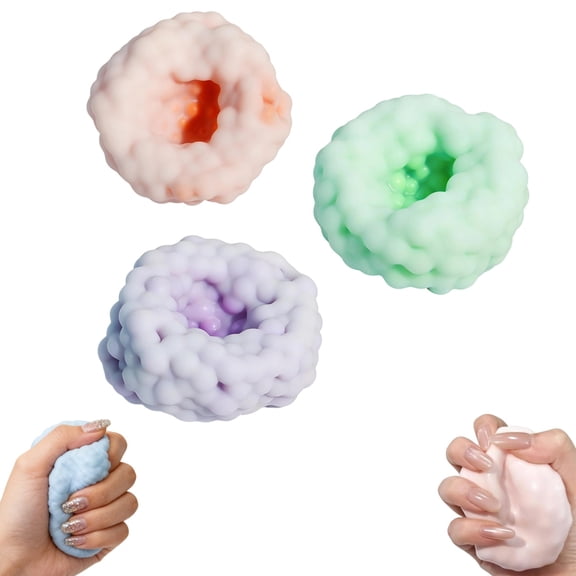 3Pcs Crunchy Stress Ball, Portable Relaxation Gadget, Durable Material Suitable For Travel Leisure And Casual Play (B)