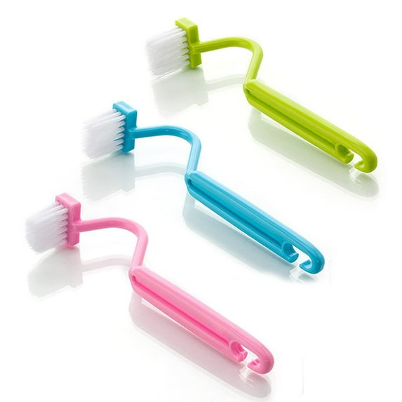 3Pcs Curved Toilet Brush V Type Plastic Toilet Corner Rim Cleaning Brush Toilet Edge Brush