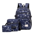 thumbnail image 1 of 3Pcs Cute Backpack Backpacks Colorful BookBag Set School Backpack with Lunch Box & Pouch 2026 Back to School (02_Navy,One Size), 1 of 3