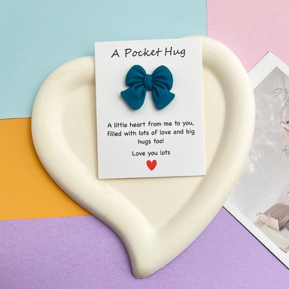 3Pcs Cute Bow Pocket Card, Uscallm St. Patrick's Day Bow Pocket Card, Cute Bow Pocket Blessing Message Card, Phone Back Sticker Refrigerator Sticker, Potted Plant Decoration, Resin Bow Gift