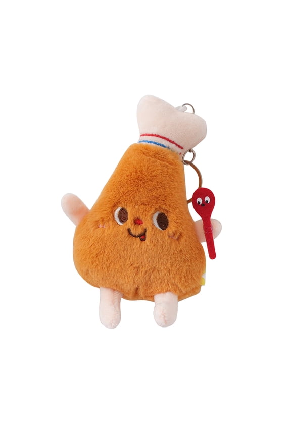 3Pcs Cute Cartoon Food Keychain! Iuhan Cartoons Hamburger Key Chain, French Hot Dog Chicken Leg Plush Keychain, Cute Food Cartoon Keyring for Backpack Purse Luggage Bag Decor