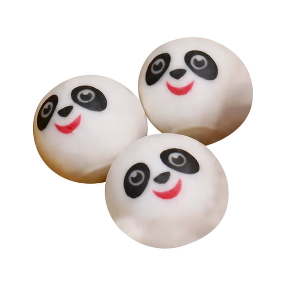 3Pcs Cute Face Bao Buns Squishy Stress Ball - Soft Muddy Feel Animal Ball (Panda, Pig, Chick, etc.), Super Soft Squeeze Fidget Doll, Decompression Sensory Stress Relief