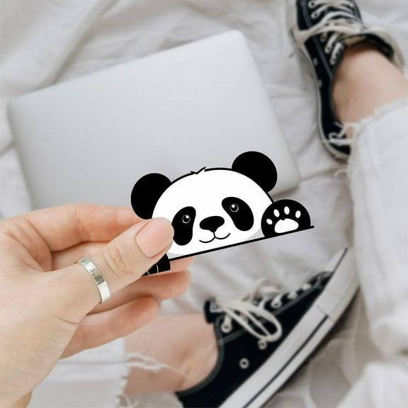 (3Pcs) Cute Little Panda Bear Waving - Decal Vinyl Sticker, Panda Sticker, Panda Car Decor, Panda Wall Decal, Panda Bear Gifts - Stickers for Laptop Water Bottle Phone Car Window Helmet 3"