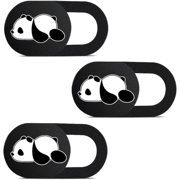 3Pcs Cute Panda Webcam Cover Slide, Ultra Thin Laptop Camera Cover Slider for MacBook, Computer, iPad, Smartphone and PC Privacy Blocker
