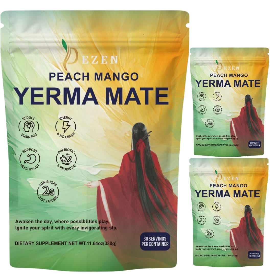 Premium Organic Yerba Mate Tea – Herbal Energy Booster – Focus, Metabolism & Antioxidant Support – Smooth Clean Caffeine, Pack 3