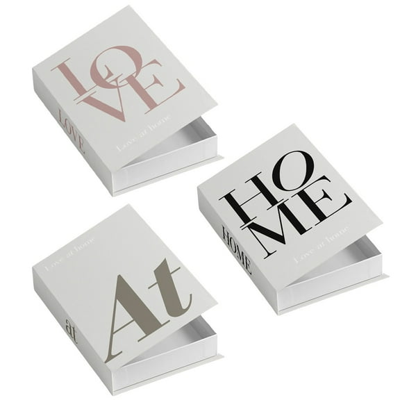 3Pcs Decor Book Box Magnetic Opening Decorative Books Fashion Design Book Set