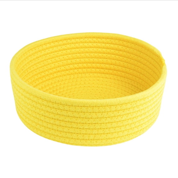3Pcs Decorative Round Cotton Rope Baskets,Small Woven Storage Basket, Multi-Functional Storage Organizer, Desk Basket Containers for Toys Room Bedroom