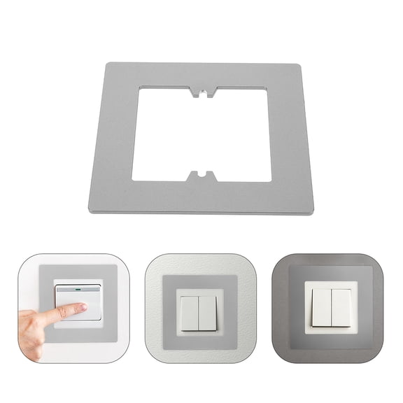 3Pcs Decorative Wall Outlet Cover Plates Grey Pc Material Easy Install with Gap Repair for Home Decor