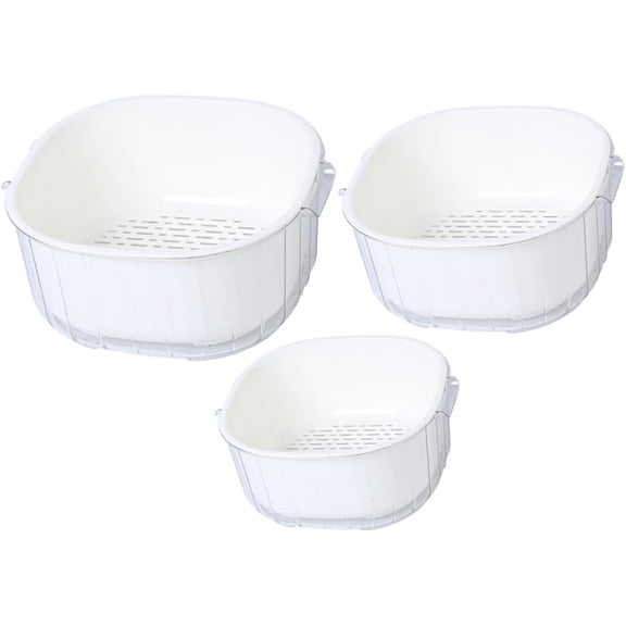 3Pcs Detachable Vegetable Washing Basket Kitchen Strain Baskets with Handle for Easy Use for Fruits and Vegetables and Deform Resistant Design