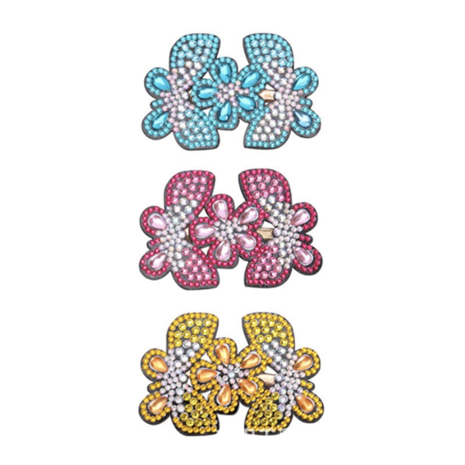 3Pcs Diamond Painting Hair Clips, 5D Bowknot Bobby Pins Girls Diy