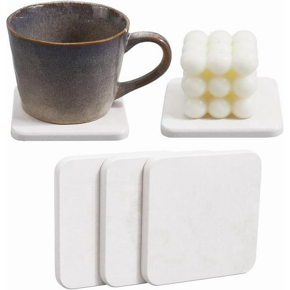 3Pcs Diatomite Soap Dish Holder Diatomaceous Earth Coasters 3.9 x 3.9 Square White Water Absorbent Quick Dry Toothbrush Bath Stone Mat Tray for Kitchen Counter Cups Drinks Bottles Plants diy