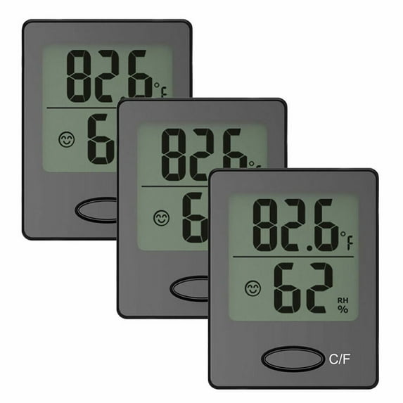 3Pcs Digital LCD Thermometer Humidity Meter Temperature Indoor Hygrometer Clocks NEW