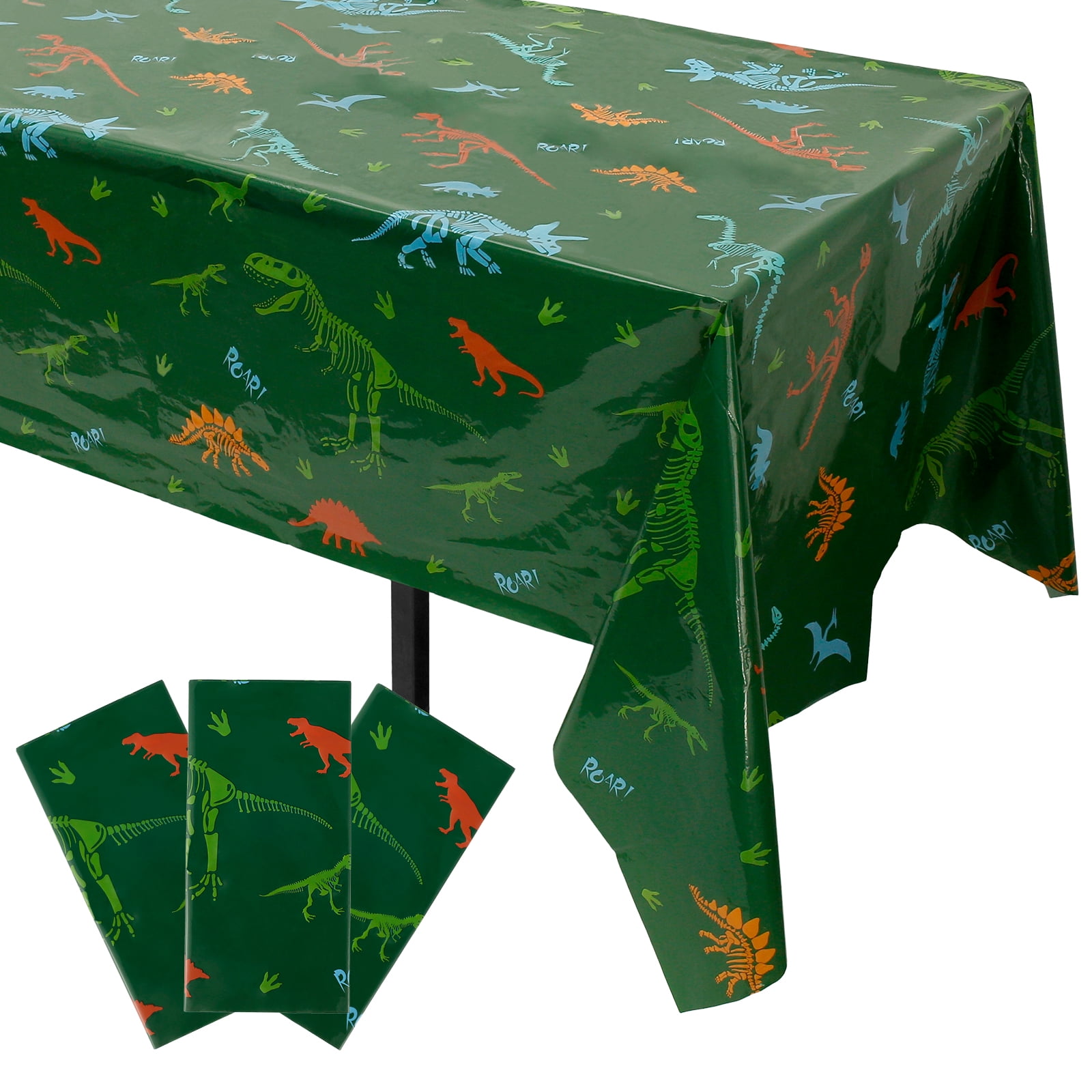 3Pcs Dinosaur Party Tablecloths Plastic Dinosaur Party Table Covers