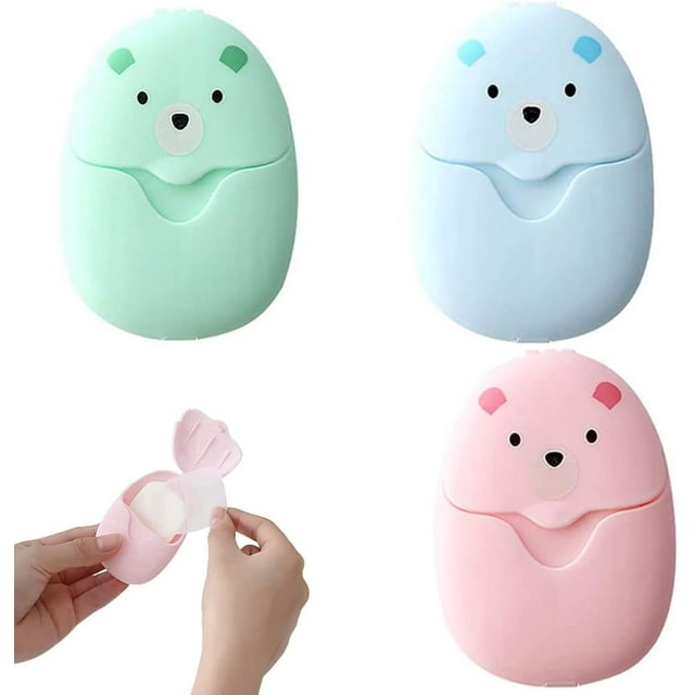 3Pcs Disposable Soap Paper,Disposable wipes，Foaming Paper Flakes
