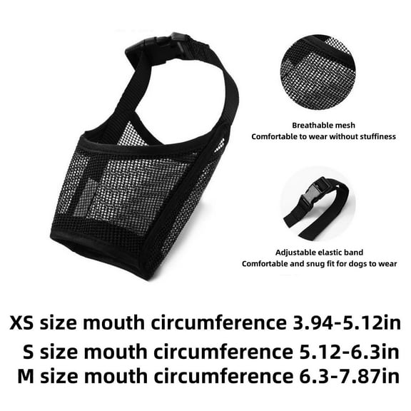 3Pcs Dog Muzzle XS/S/M Soft Mesh Muzzles for Small Medium Large Dogs Chihuahua Poodle Husky Labrador Retriever, Breathable Dog Mouth Guard for Biting Chewing Grooming, Allow Panting Drinking