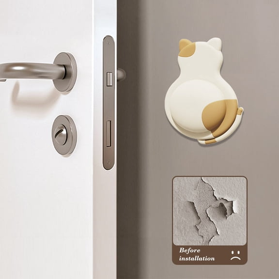 3Pcs Door Handle Bumpers, Vacemry Door Bumper Pads, Cute Animal Silicone Door Handle Protectors And Wall Protectors For Cabinet Door Refrigerator Door Drawer Door, Household Silent Anti-Collision