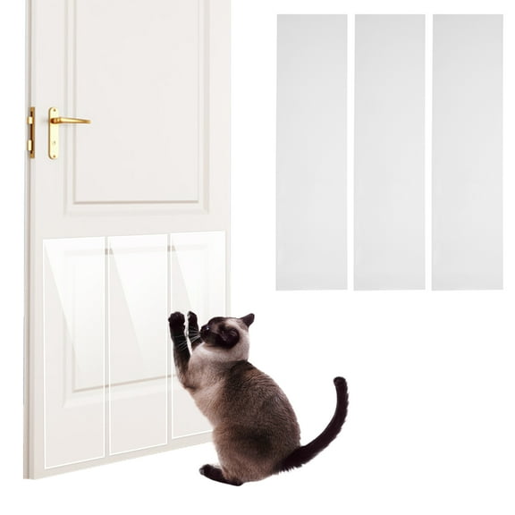 3Pcs Door Scratch Protector Clear PVC Dog Scratch Door Protector Wear Resistant Cat Scratch Protector Adhesive Door Frame Protector Flexible Dog Door Guard Scratch for Home Door Sofa