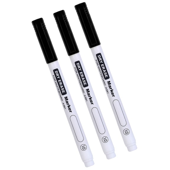 3Pcs Double Ended Colored Marker Quick Drying Erasable for Teacher Presentations