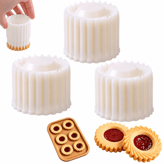 3Pcs Double-Ended Pastry Mold, 2-in-1 Double-Sided Mooncake Mold Press Tool for Cookies, Cakes & Desserts, DIY Baking
