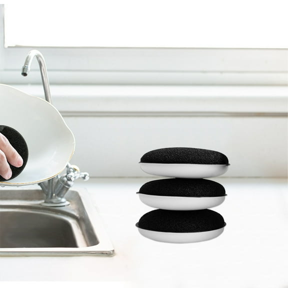 3Pcs Double Sided Sponge Eraser, RRJ Double Sided Dishwashing Sponge Eraser, Dual-Sided Kitchen Sponge Cloth Pot Scrubber, Heavy Duty Cleaning Sponge Block for Pots Pans Dishes Sinks