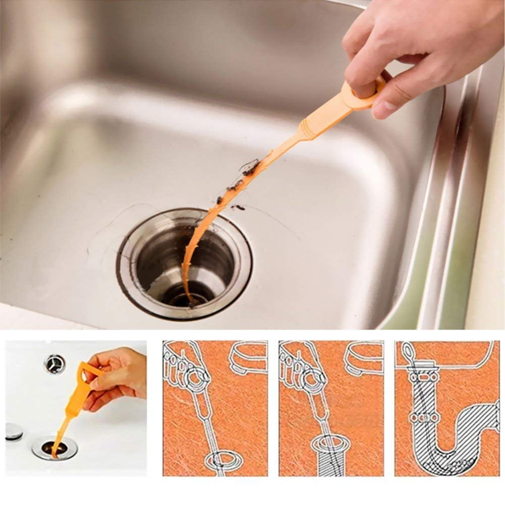 Snake Drain Hair Drain Clog Remover Cleaning Tool Pipe Snake Shower Drain  With Plastic Sink Snake & Drain Relief Tool For Kitchen Sink Bath Tub  Bathroom(3+1) - Temu