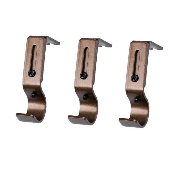 3Pcs Drapery Curtain Rod Wall Bracket Holder For 25mm Rod Window Hardware Brown