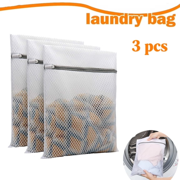 moopom Mesh Laundry Bags, Travel Laundry Bags, 3Pcs Durable Honeycomb Mesh Laundry Bags for Delicates 12 x 16 Inches (3 Medium)