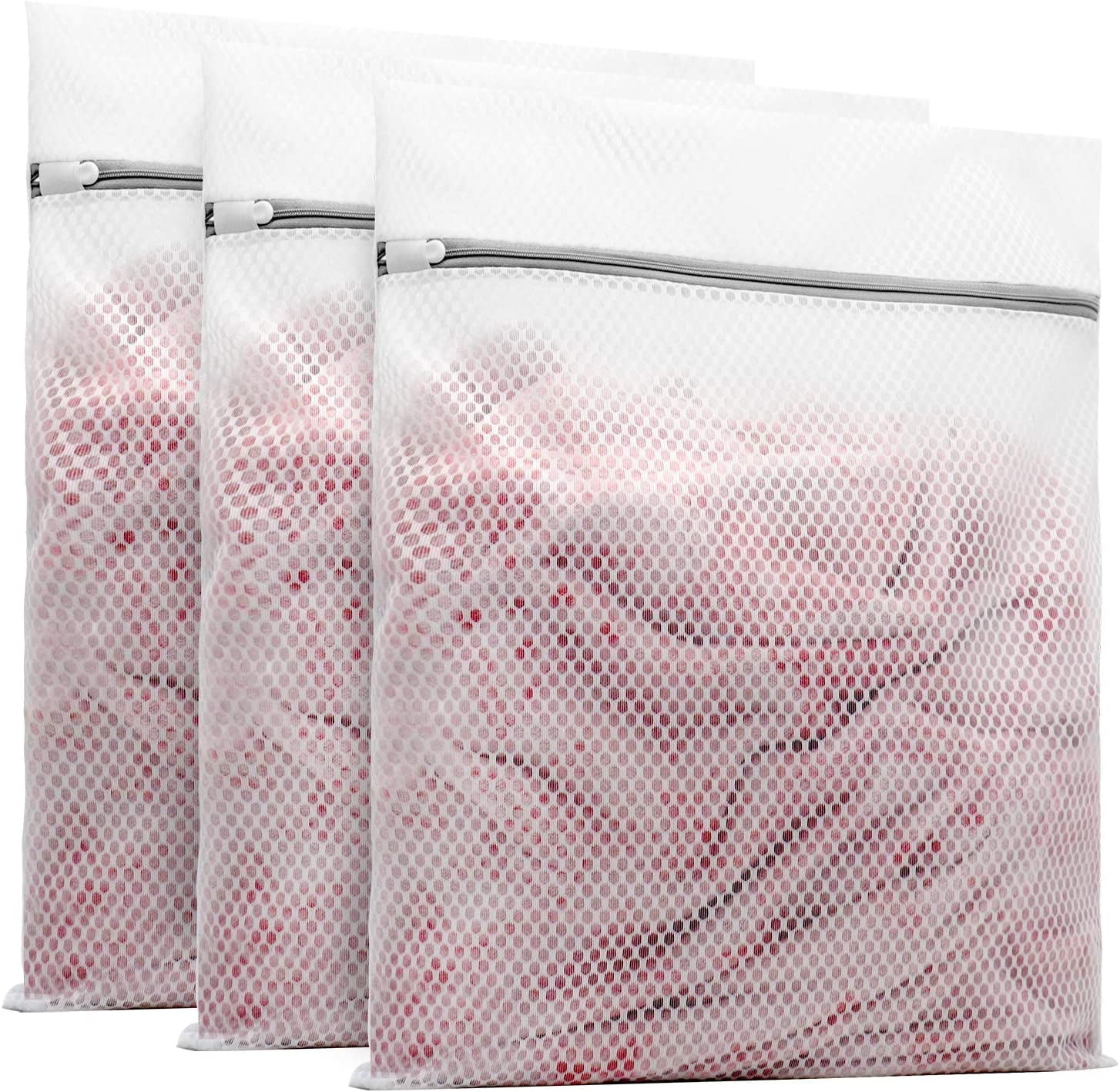 3Pcs Durable Mesh Laundry Bags for Delicates 16 x 20 Inches