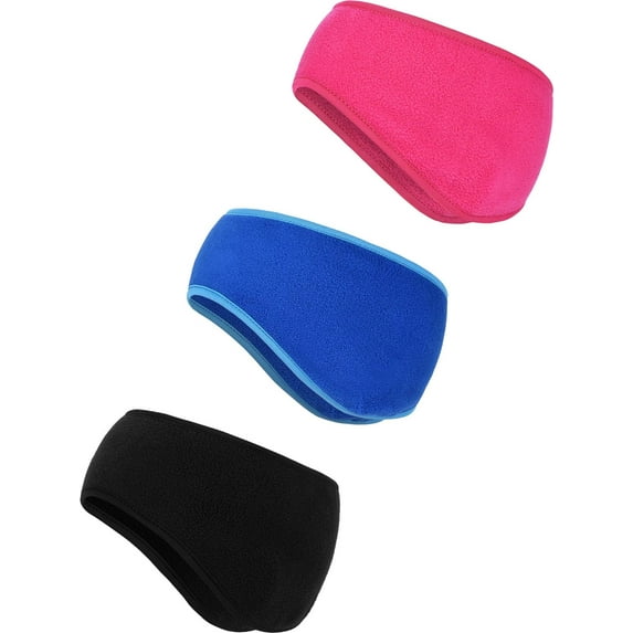 3Pcs Ear Warmer Fleece Headbands Ear Muffs Winter Running Gear for Women Men Adult Kids