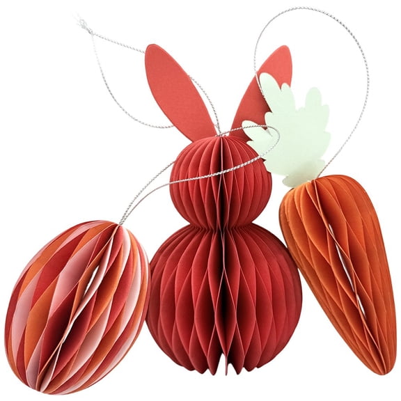 3Pcs Easter Bunny Honeycomb Centerpiece Easter Party Table Decorations 3D Paper Rabbit Table Ornament for Home Office Kitchen Easter Gift Holiday Party