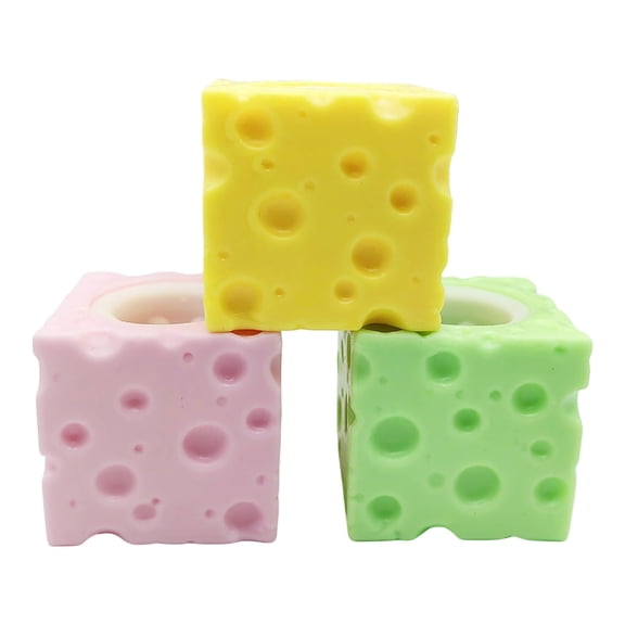 3Pcs Easter Taba Squishy Cheese Rabbit Set - Cute Sensory Fidget Toys for Stress Relief, Perfect Classroom Prize & Party Favor Gift