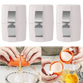thumbnail image 1 of 3Pcs Egg Shell Opener, 2025 New Egg Cracker Tool for Raw Eggs, Hard Boiled Egg Peeler Egg Cube Egg Separator Handheld, Stainless Steel Eggshell Breaker Egg Shell Cutter Kitchen Gadgets (White*3), 1 of 7