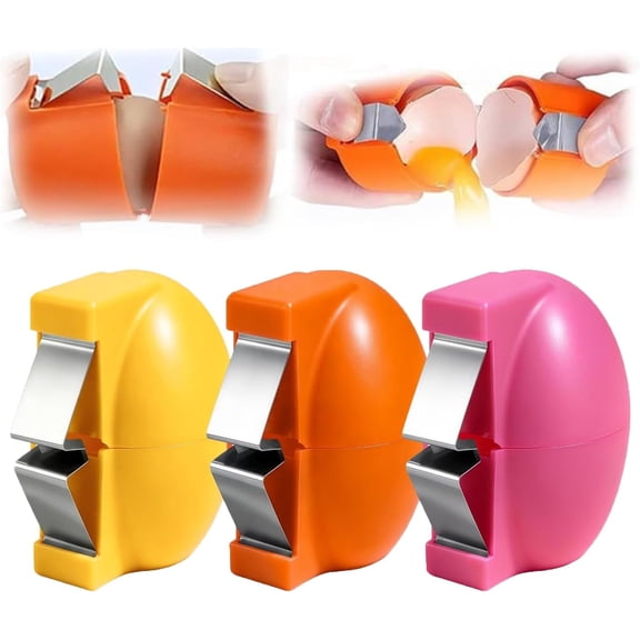 3Pcs Egg Shell Opener,2026 Upgrade Stainless Steel Egg Cracker Tool, Multifunctional Egg Shell Opener for Raw & Hard-Boiled Eggs, Handheld Kitchen Gadget for Easy Peeling & Separating