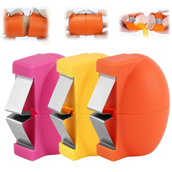 3Pcs Egg Shell Opener, Egg Shell Cutter, Handheld Egg Opener for Hard Boiled Eggs, Egg Cracker Tool for Raw Eggs, Stainless Steel Eggshell Breaker Egg Shell Cutter