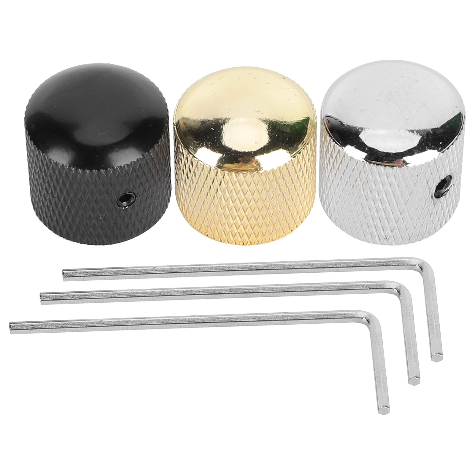 3Pcs Electric Guitar Control Knobs with LWrench Iron Dome for Adjusting