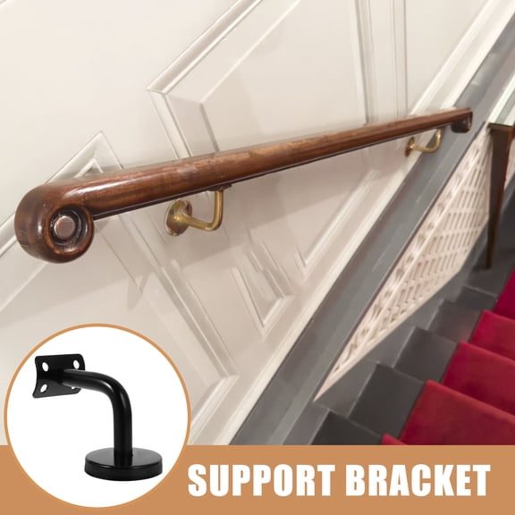 3Pcs Elegant Stainless Steel Bannister Bracket Black for Bathroom and Corridor