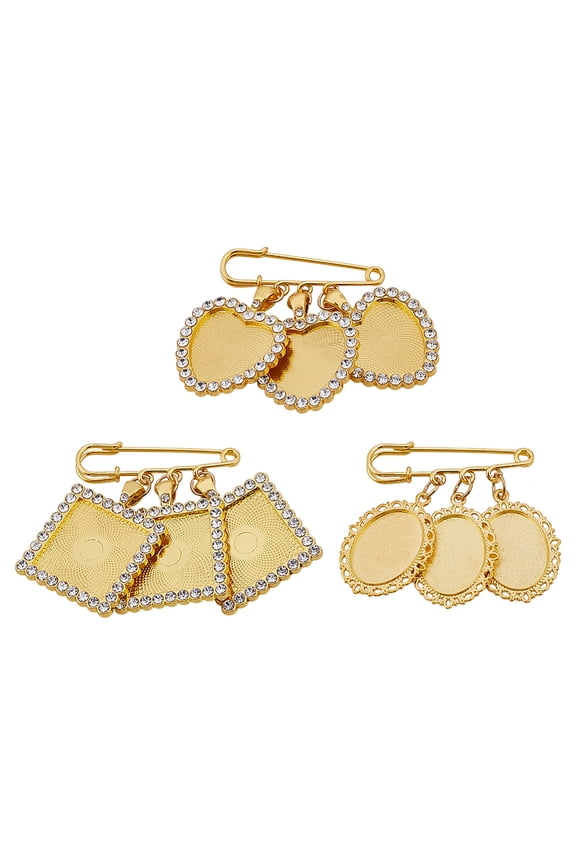 3Pcs Ellipse Wedding Bouquet Photo Charms Heart Photo Charm Pin Keepsake Oval Bouquet for Photo Charms Wedding Party