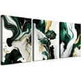 thumbnail image 1 of 3Pcs Emerald Green Modern Wall Art, Abstract Marble Canvas Prints, Green and Gold Pictures Wall Decor, Dark Art Paintings, Artwork for Living Room Dining Room Office Decoration (only canvas), 1 of 6