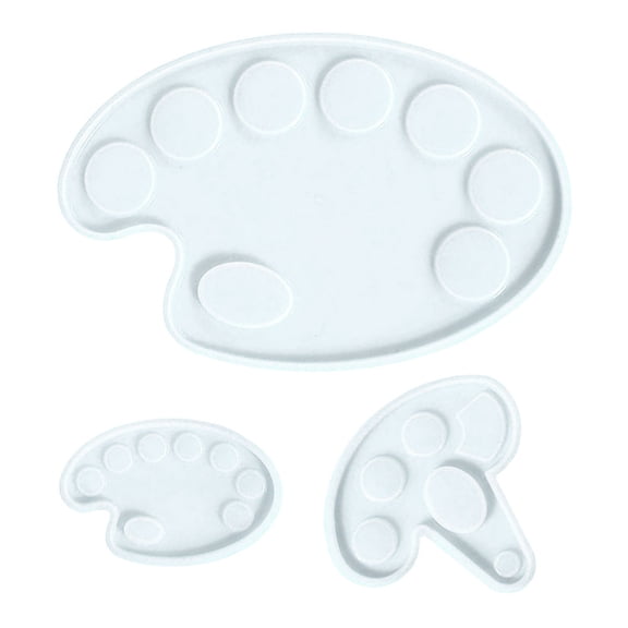 Silicone Palettes Mold for DIY Epoxy Resin Crafts Easy to Demold 3Pcs White
