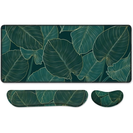 3Pcs Ergonomic Large Mouse Pad and Keyboard Wrist Rest, Desk Pad for Keyboard and Mouse, 3-in-1 Gaming Mouse Pad with Wrist Support ,35.6" x 15.8"