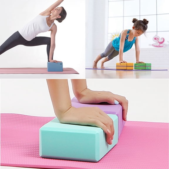 3Pcs Eva Yoga Bricks Assorted Color High Density for Practical Yoga Training