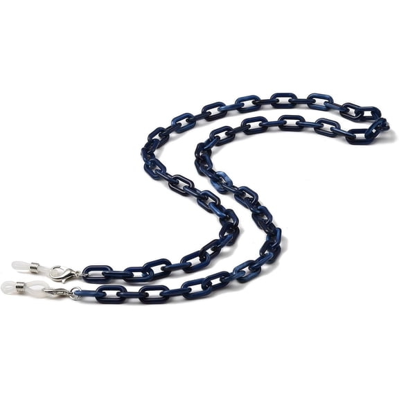 3Pcs Eyeglasses Chains Acrylic Cable Chains Neck Strap Lanyard with Alloy Lobster Claw Clasps and Loop Ends Midnight Blue 660mm for DIY